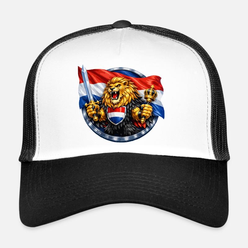 Lion hollandais avec épée et couronne Casquette trucker 