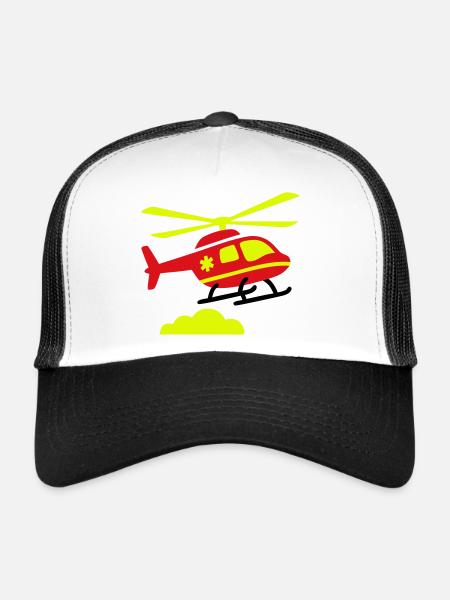 Rettungshubschrauber Notarzt - Trucker Cap - Weiß/Schwarz - Vorne