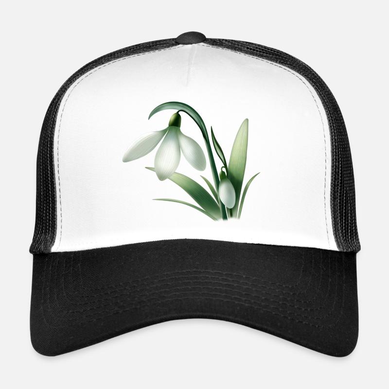 Anémone d’hiver – Graphique de fleur blanche Casquette trucker 