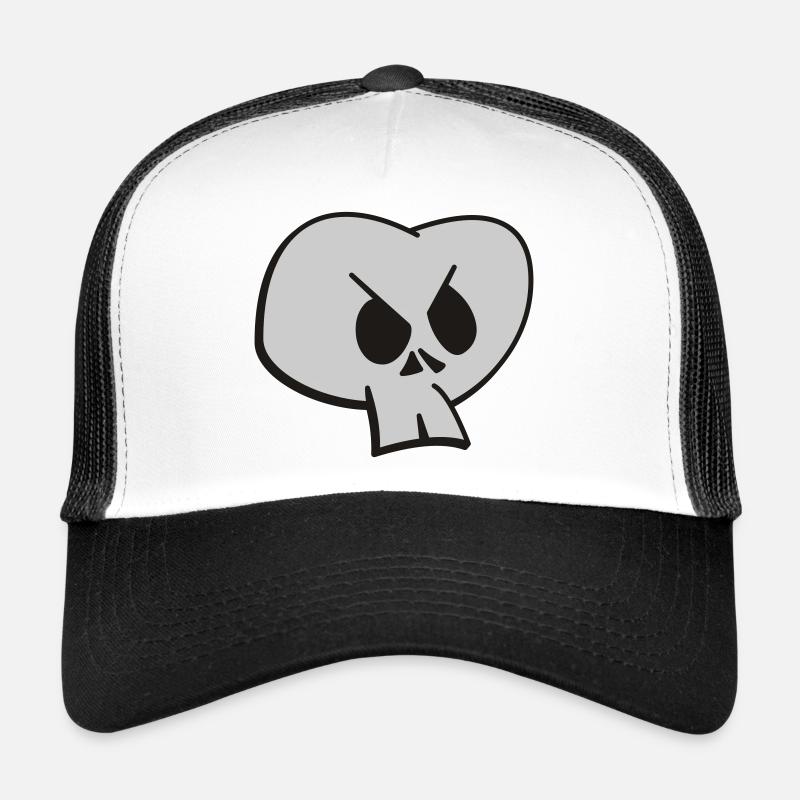 Funny Skull Two Color Design Trucker Cap
