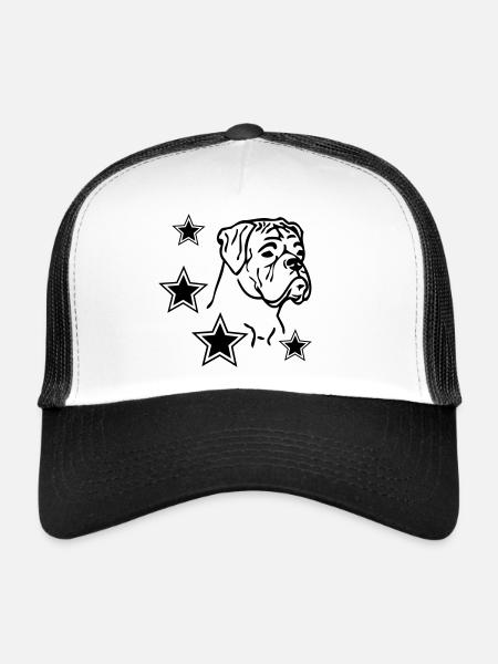 boxerdog001 - Casquette trucker  - blanc/noir - Devant