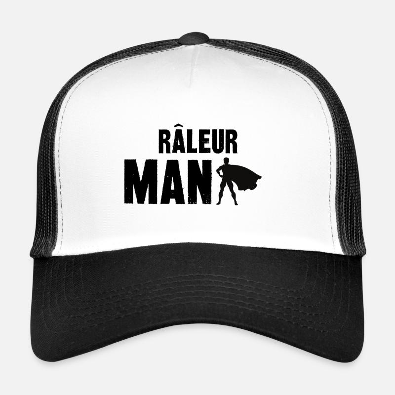 râleur man - Casquette trucker  - blanc/noir