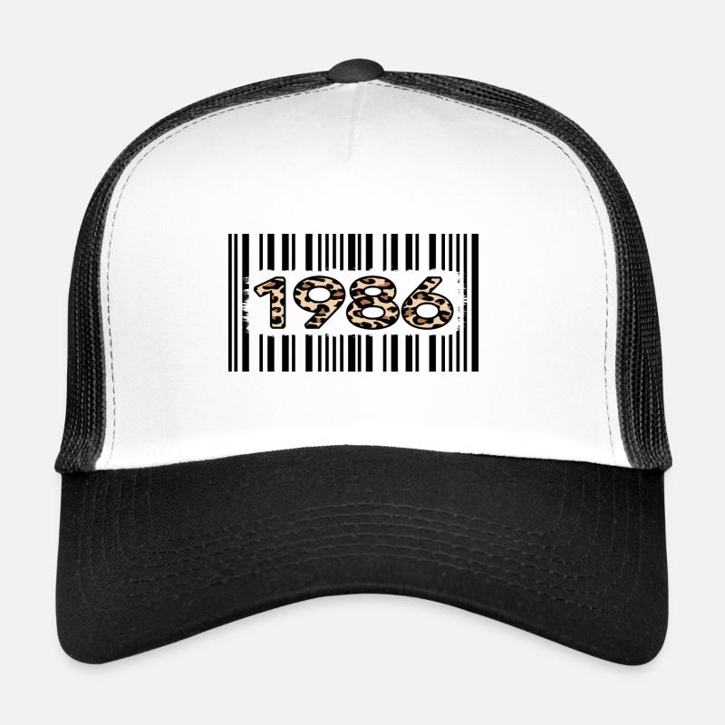 1986 anniversaire 36 ans anniversaire code à barres léopard Casquette trucker 
