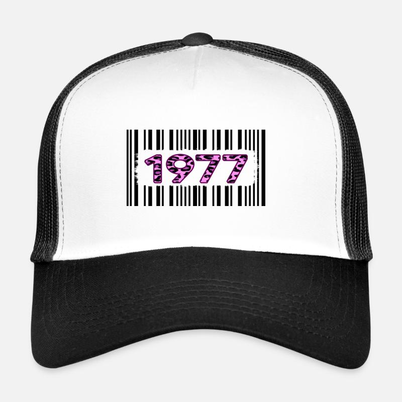 1977 geburtstag unikat rosa leopard barcode Trucker Cap