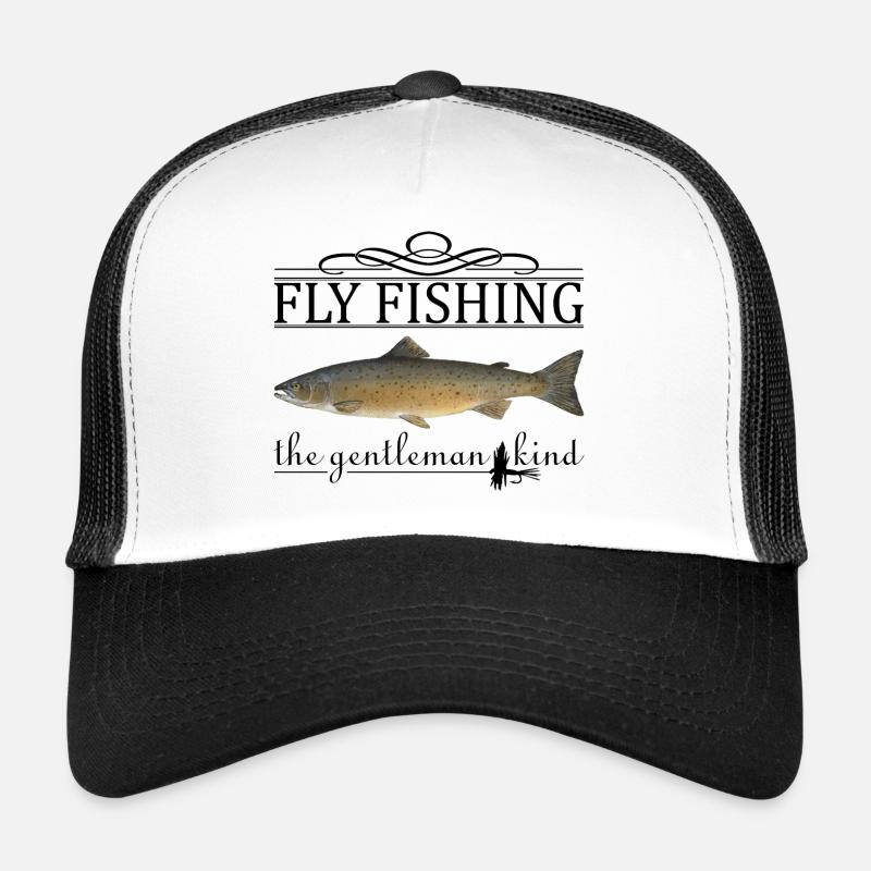 pêche à la mouche pêche à la mouche - Casquette trucker  - blanc/noir