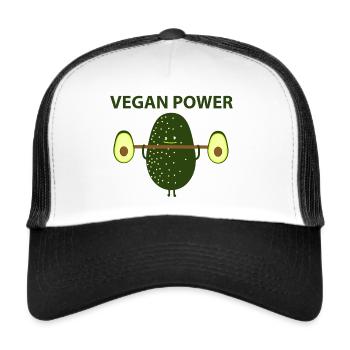 Vegan Power - Trucker Cap - Weiß/Schwarz - Vorne