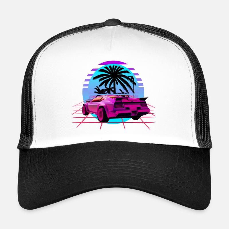 Retro Wave Sport Auto Vaporwave Sunset Trucker Cap