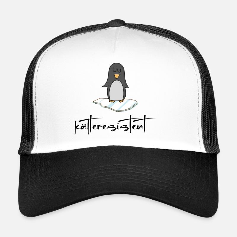 Eisbaden kälteresistenter Eisbader-Pinguin - Trucker Cap - Weiß/Schwarz