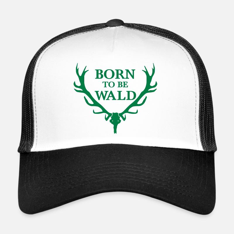 Born To Be Wald - Trucker Cap - Weiß/Schwarz