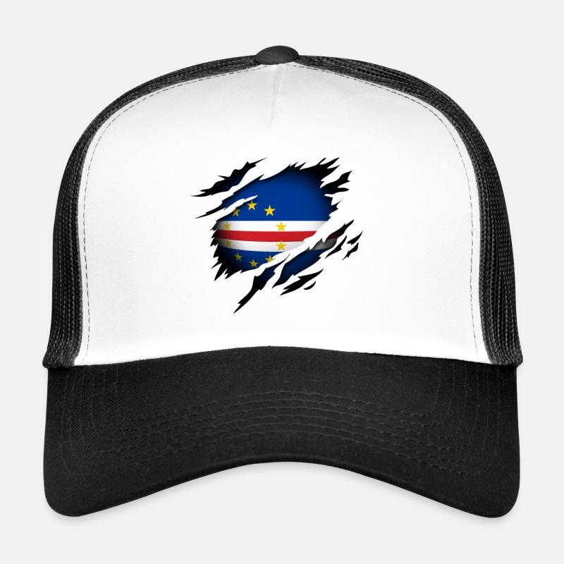 Le Cap-Vert dans l’âme - Casquette trucker  - blanc/noir