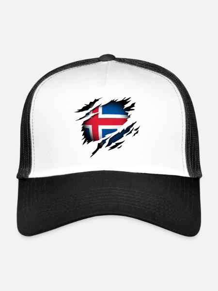Island im Herzen - Trucker Cap - Weiß/Schwarz