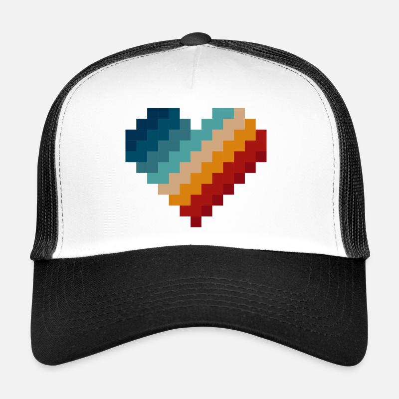 Retro Pixel Herz Trucker Cap