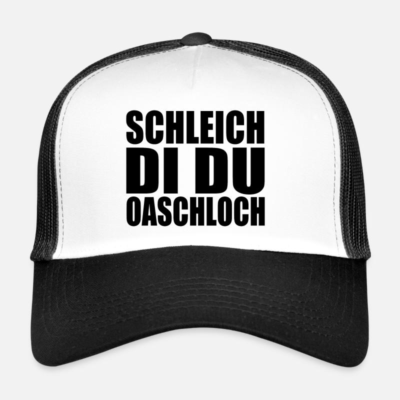 Schleich di du oaschloch - Trucker Cap - Weiß/Schwarz