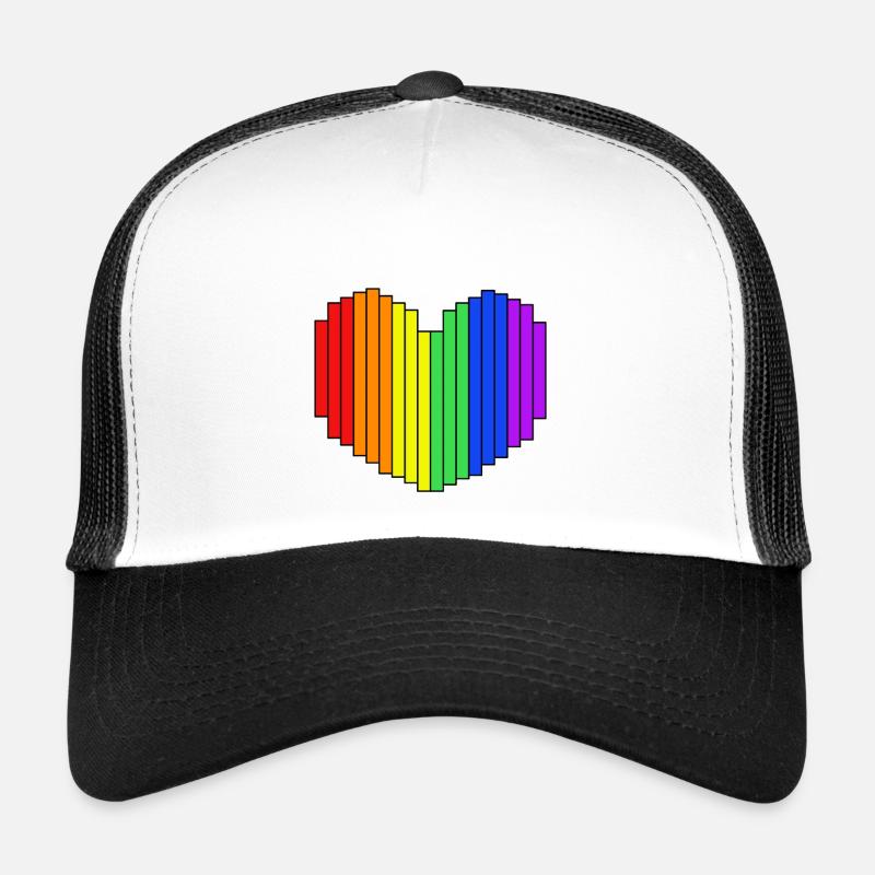 Conception de cœur arc-en-ciel Casquette trucker 