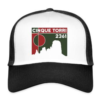 Cinque Torri Randonnée Cinq Tours Randonnée Dolomite - Casquette trucker  - blanc/noir - Devant