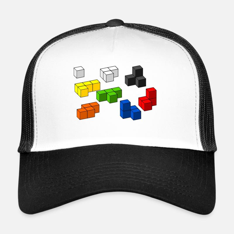 Baustein-Spiel - Trucker Cap - Weiß/Schwarz