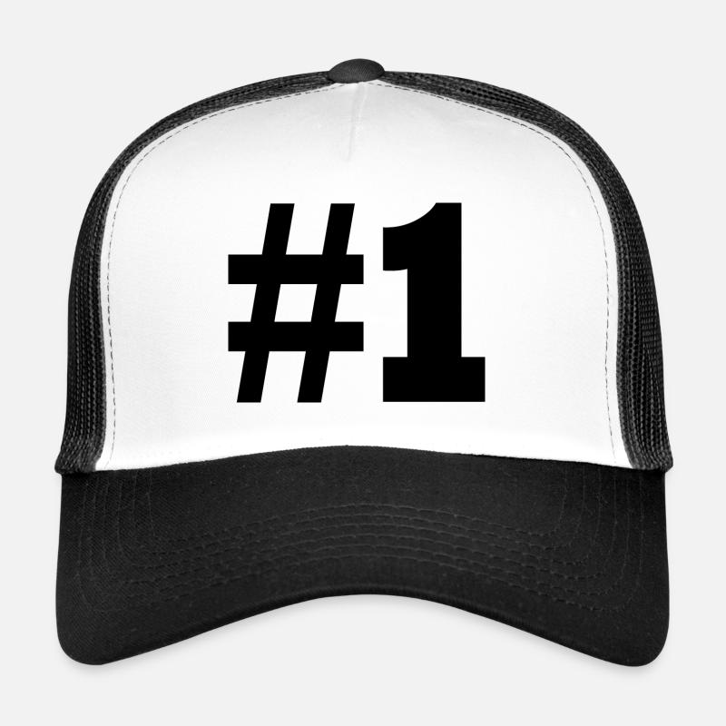 #1 - Casquette trucker  - blanc/noir