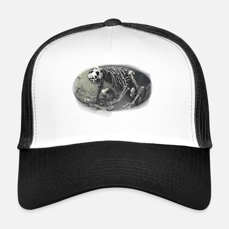 Pandaskelett - Trucker Cap - Weiß/Schwarz
