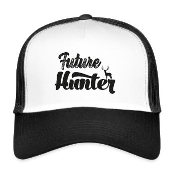 Chasseur de chasseurs de jeunes chasse papa chasseur bébé - Casquette trucker  - blanc/noir - Devant