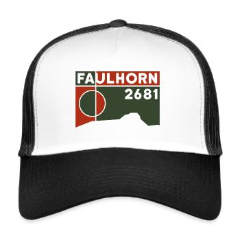 Faulhorn Grindelwald Wandern Schlitteln Wanderung - Trucker Cap - Weiß/Schwarz - Vorne