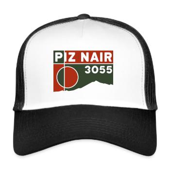 Piz Nair hauteur, Téléphérique, Randonnée, Escalade, Souvenirs - Casquette trucker  - blanc/noir - Devant