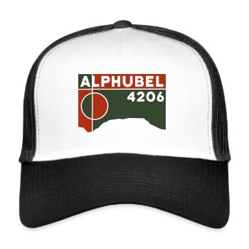 Alphubel Bergtour Hochtour Andenken Wallis Zermatt - Trucker Cap - Weiß/Schwarz - Vorne