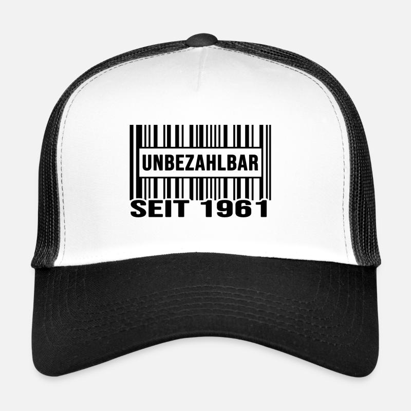 1961 geburtstag unbezahlbar barcode Trucker Cap