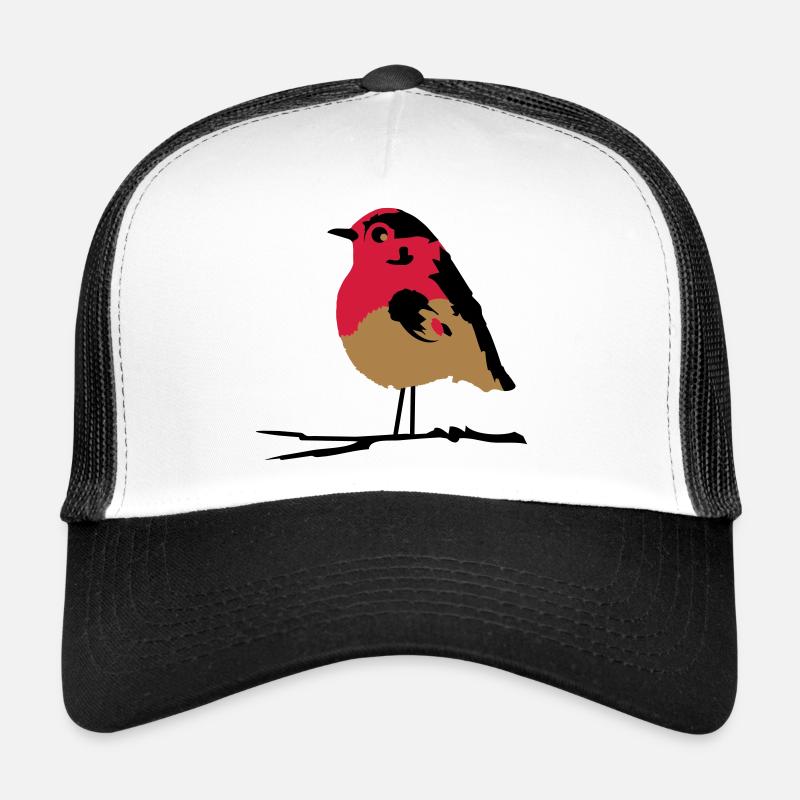 Un rouge-gorge sur la branche Casquette trucker 