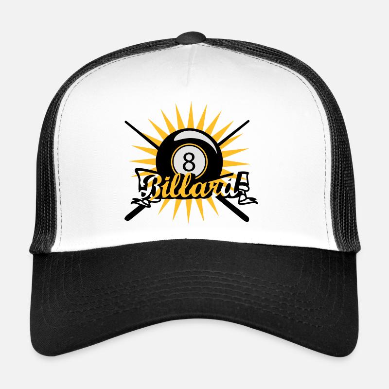 Billardkugel - Trucker Cap - Weiß/Schwarz