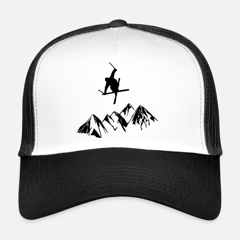 Coureur de montagne à ski - Casquette trucker  - blanc/noir