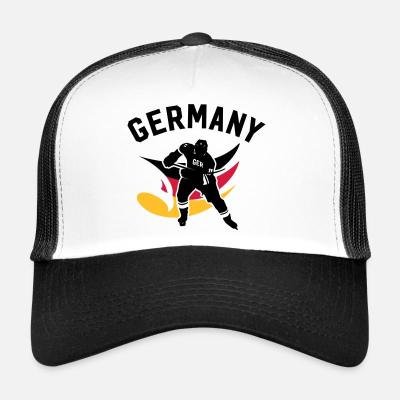 GERMANY EISHOCKEY STÜRMER MIT ADLER - Trucker Cap - Weiß/Schwarz