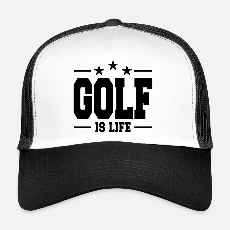 Golf ist Leben / Golf - Trucker Cap - Weiß/Schwarz