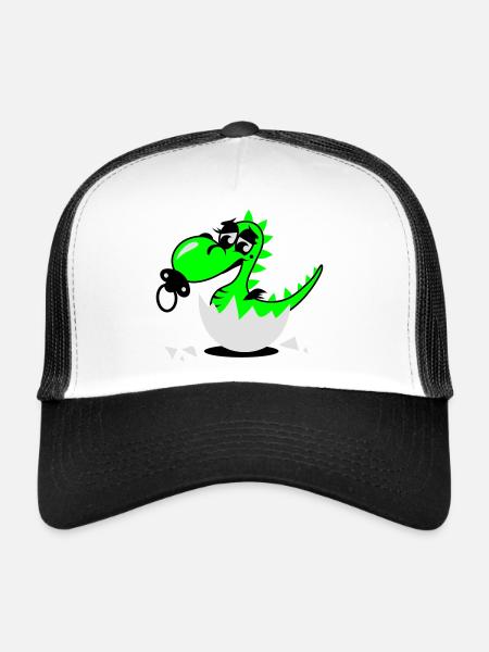 A small dragon baby with pacifier - Trucker Cap - white/black - Front
