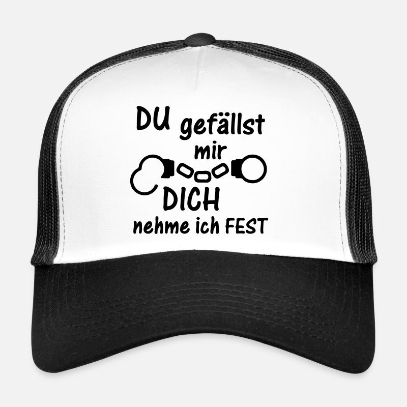 Festnahme Liebe Polizei Handschellen Geschenk - Trucker Cap - Weiß/Schwarz