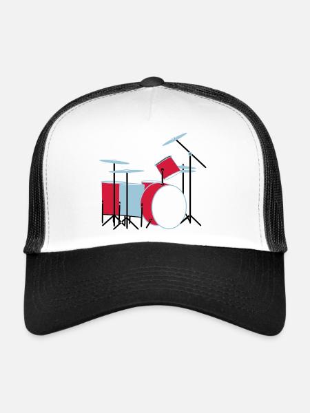 coloured_drums - Trucker Cap - Weiß/Schwarz - Vorne