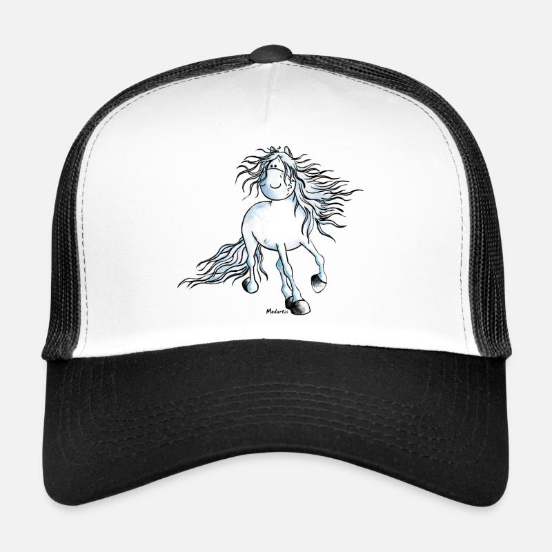 "White Beauty" - Pferd - Andalusier - Trucker Cap - Weiß/Schwarz