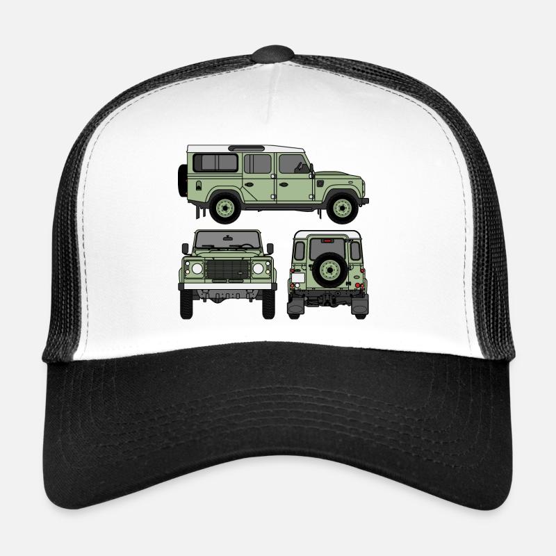 Defender 110 - Côtés - Casquette trucker  - blanc/noir