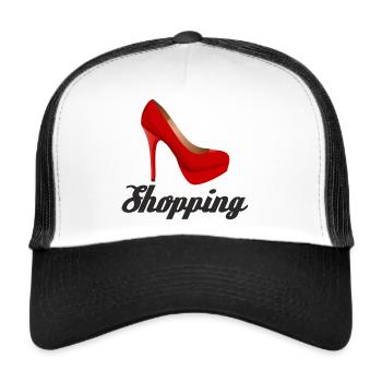 Shopping is my love. Queen of Shopping - Trucker Cap - white/black - Front