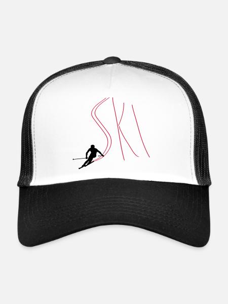 Ski - Casquette trucker  - blanc/noir - Devant