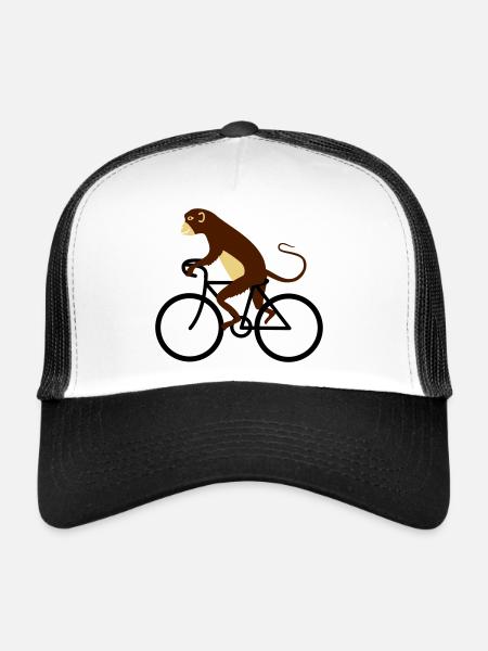 singe - Casquette trucker  - blanc/noir - Devant