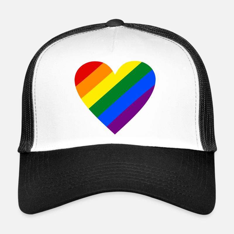 Rainbow Heart Trucker Cap
