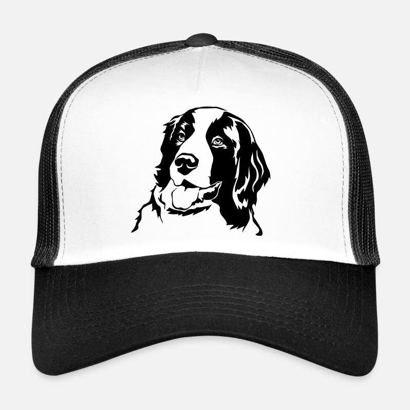 Landseer Kopf - Trucker Cap - Weiß/Schwarz