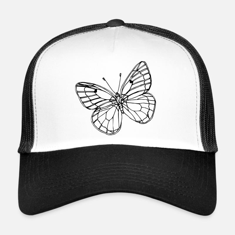 Schmetterling - Trucker Cap - Weiß/Schwarz