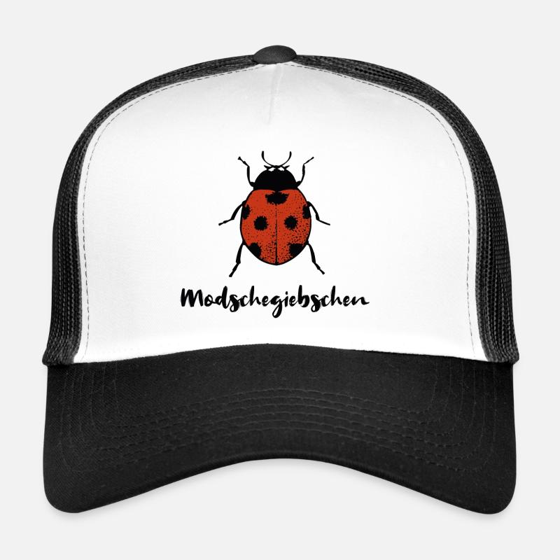 Modschegiebchen Marienkäfer Sächsisch Geschenk - Trucker Cap - Weiß/Schwarz