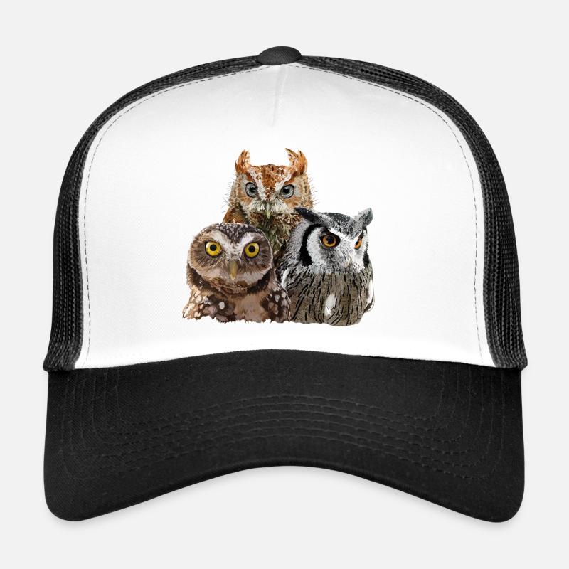 Nächtliche Raubvögel - Trucker Cap - Weiß/Schwarz