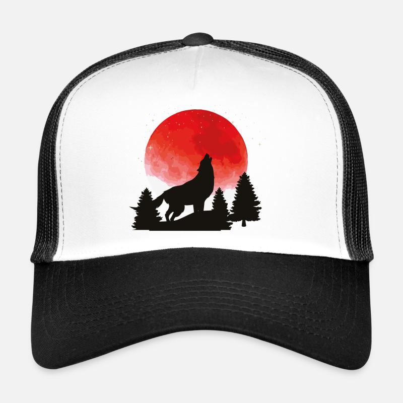 L’appel du loup sur la lune rouge Casquette trucker 