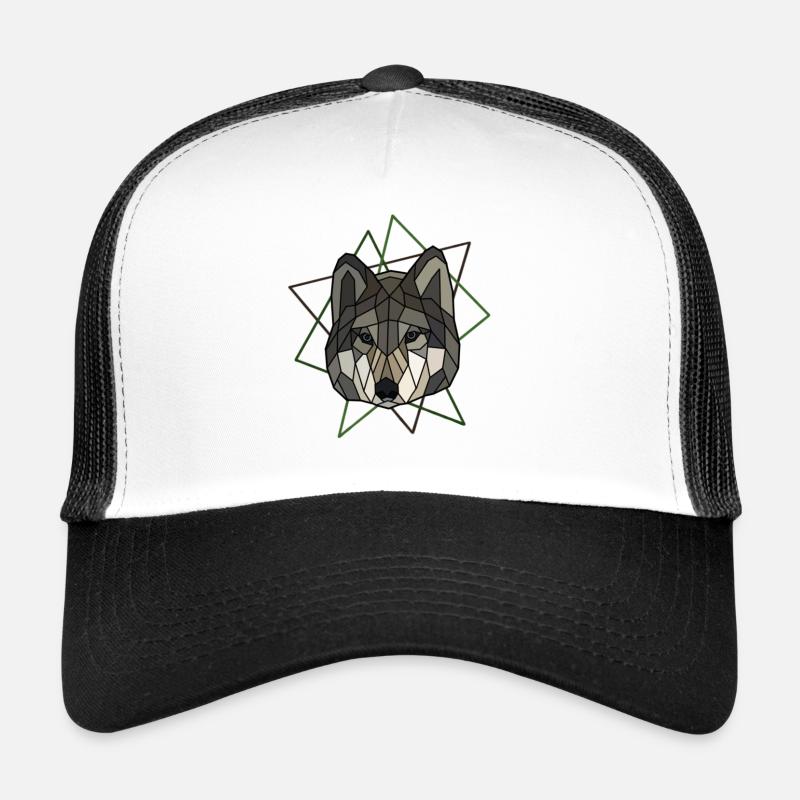 wolf - Trucker Cap - white/black