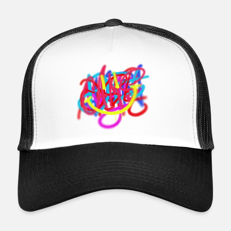 Original Graffiti-Tag-Kunst - Trucker Cap - Weiß/Schwarz
