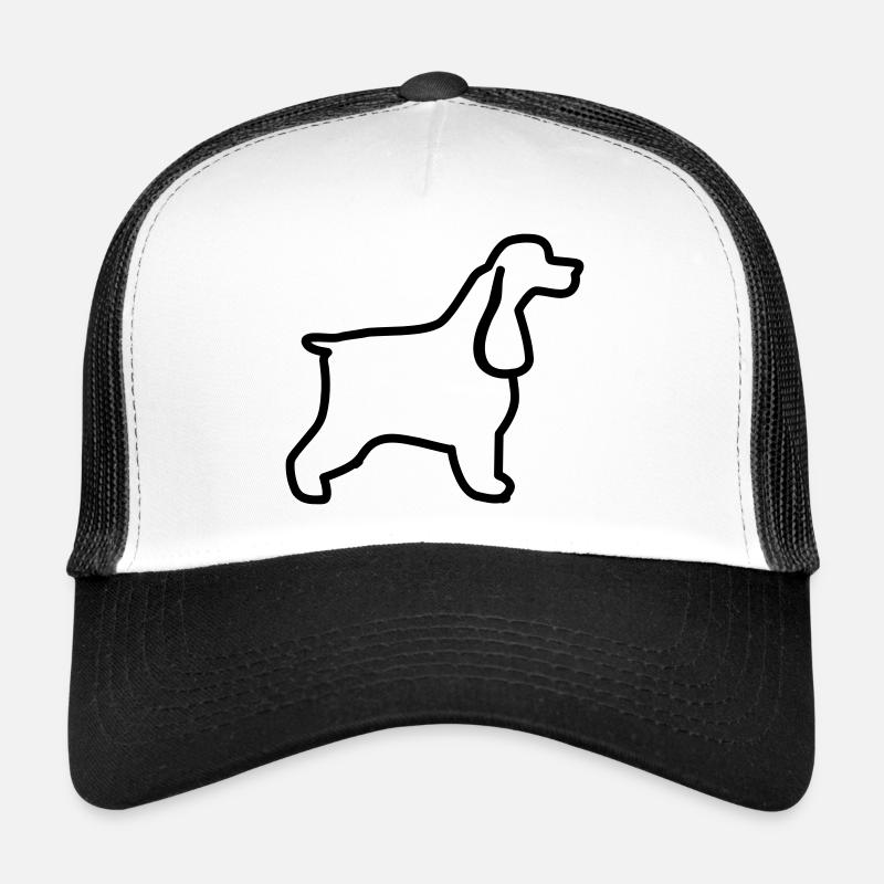 English Cocker Spaniel Outline Trucker Cap