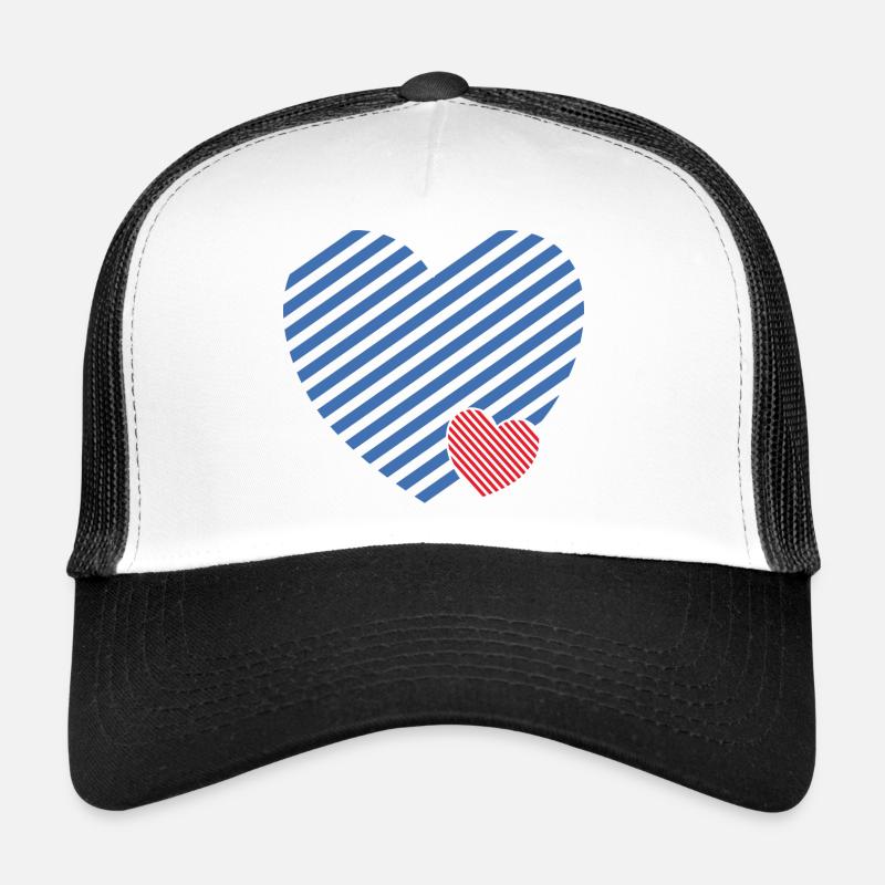 Double Heart - Idée cadeau textile design Casquette trucker 